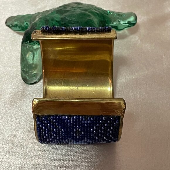 Western Inspired Beaded Cuff Bracelet Blue - Picture 2 of 5